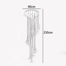Axyaa Modern Crystal Chandelier Ring LED Light - Chrome Luxury Staircase Lobby Lamp