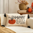 Axyaa Fall Pumpkin Maple Leaf Polyester Cushion Cover Halloween Pillowcase