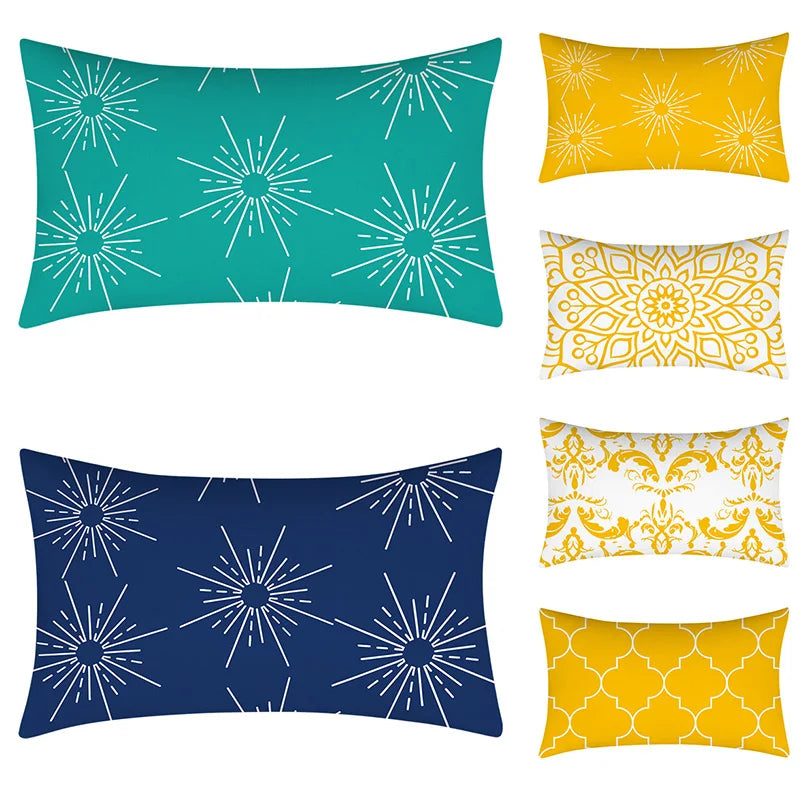 Axyaa Geometric Cushion Cover 30x50 Polyester Pillowcase for Home Decor