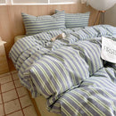 Axyaa Nordic Pink Stripes Cotton Duvet Cover 150x200 Girl's Room Comforter Set