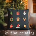 Axyaa Christmas Animals & Festive Patterns Pillow Covers for Sofa, Bedroom, Car