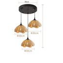 Axyaa Rattan Wicker Petal LED Pendant Light for Home Indoor Decor