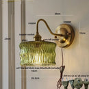 Axyaa Green Glass LED Wall Light with Copper Knob Switch