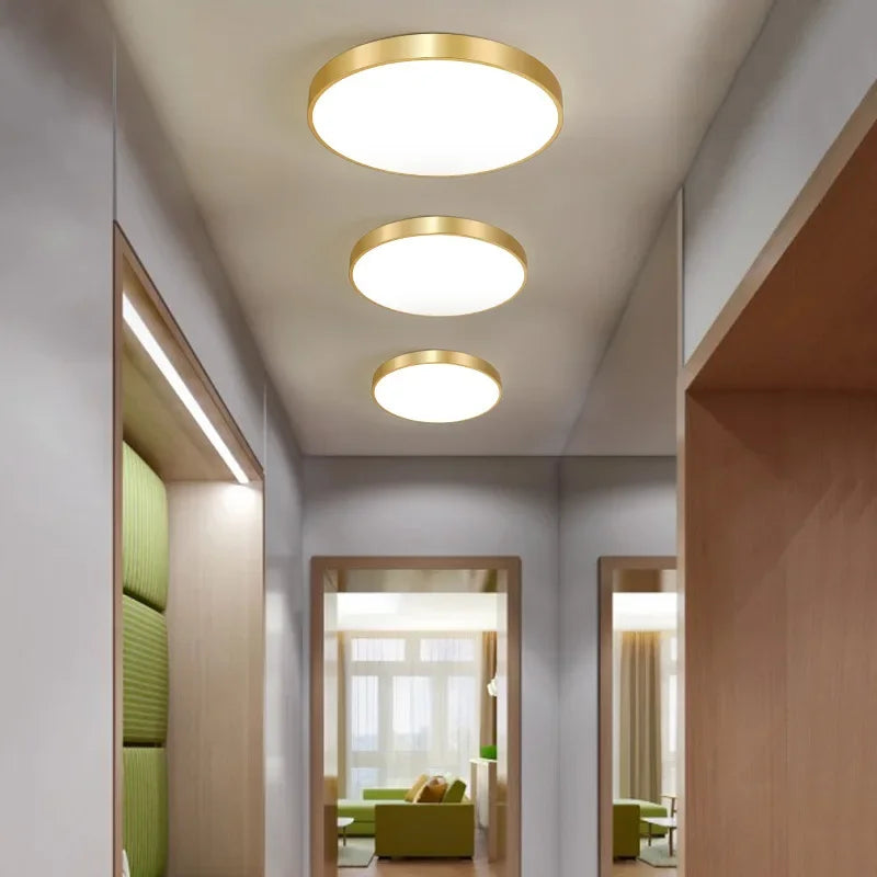 Axya Modern Gold Circular Ceiling Light for Interior Decor Lighting Fixtures