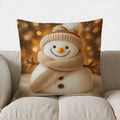 Axyaa Snowman Bokeh Lights Pillow Cover for Sofa, Bedroom, Car.