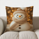Axyaa Snowman Bokeh Lights Pillow Cover for Sofa, Bedroom, Car.