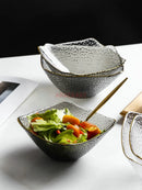 Axyaa Fruit Glass Bowl Set with Gold Border – Household Dessert Snack Tableware