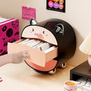 Axyaa Pig Desktop Storage Organizer with 2 Drawers for Office and Hair Accessories