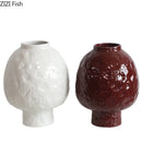Axyaa Ceramic Vase: Creative Uneven Surface for Aesthetic Room Decor