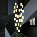 Axyaa Double Spiral Stairwell Chandelier for Modern Villa Hall Lighting