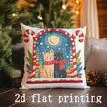 Christmas-themed Cute Animal & Pattern Pillow Cover for Sofa, Bedroom, Car by Axyaa