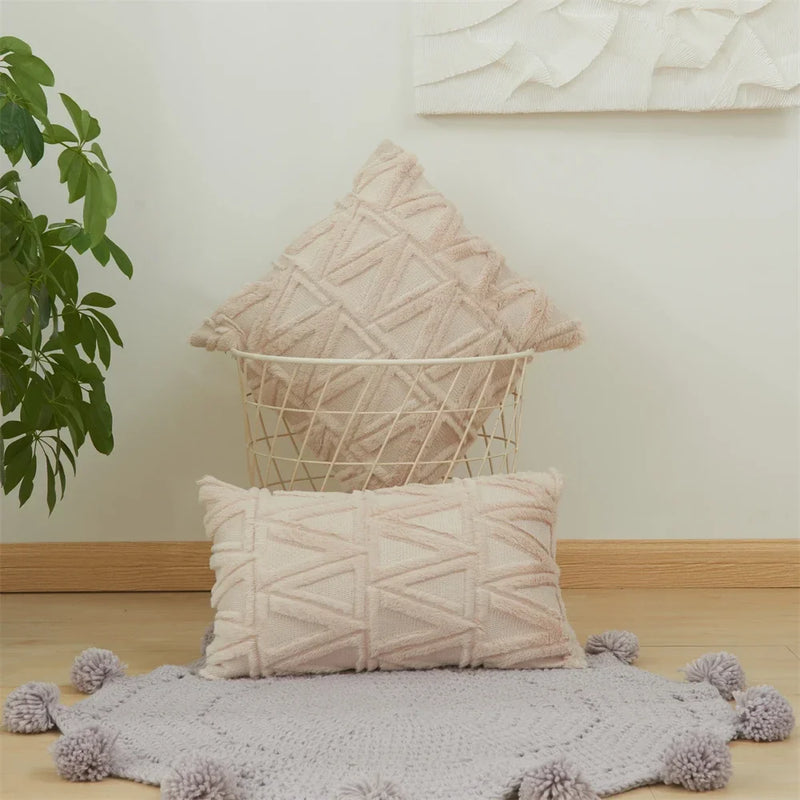 Plush Autumn Cushion Cover Set by Axyaa - 45x45cm and 30x50cm Sizes