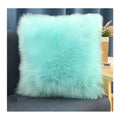Axyaa Faux Wool Square Plush Throw Pillow with Cushion Core, for Bed, Sofa, or as Waist Headrest