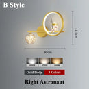 Axyaa Star Astronaut Projector Wall Light: Kids Bedroom Indoor Lighting