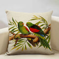 Axyaa Bird Parrot Sofa Cushion Cover 45x45cm Linen Pillowcase for Home & Hospitality