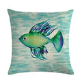 Axyaa Cartoon Sea Pattern Cushion Cover 45*45cm Living Room Sofa Decor Pillowcase