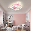 Axyaa Modern Pink LED Ceiling Fan for Kids' Room.