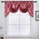 Axyaa Luxury Jacquard Floral Tassel Window Valance for Elegant Home Decor