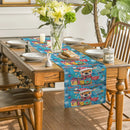 Axyaa Christmas Deer Table Runner for Kitchen Holiday Party Decor