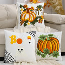 Velvet Pumpkin Embroidery Halloween Pillowcase Set for Axyaa Home Decor