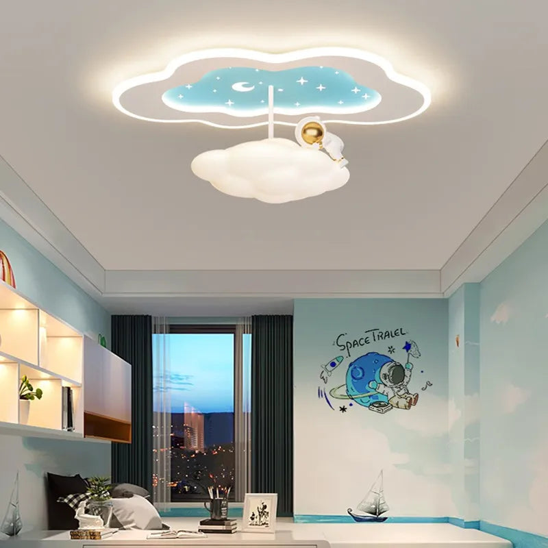 Axyaa Cloud Airplane Chandelier: Modern LED Children's Bedroom Ceiling Lights