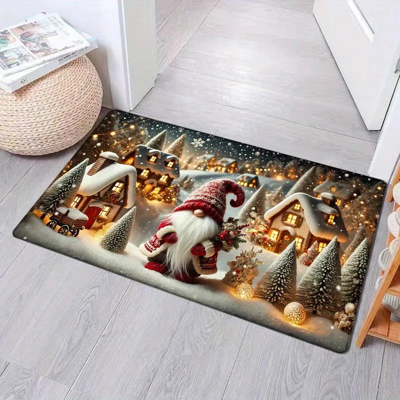 Axyaa Winter Dwarf Snow Non-Slip Floor Mat for Home Kitchen and Bathroom