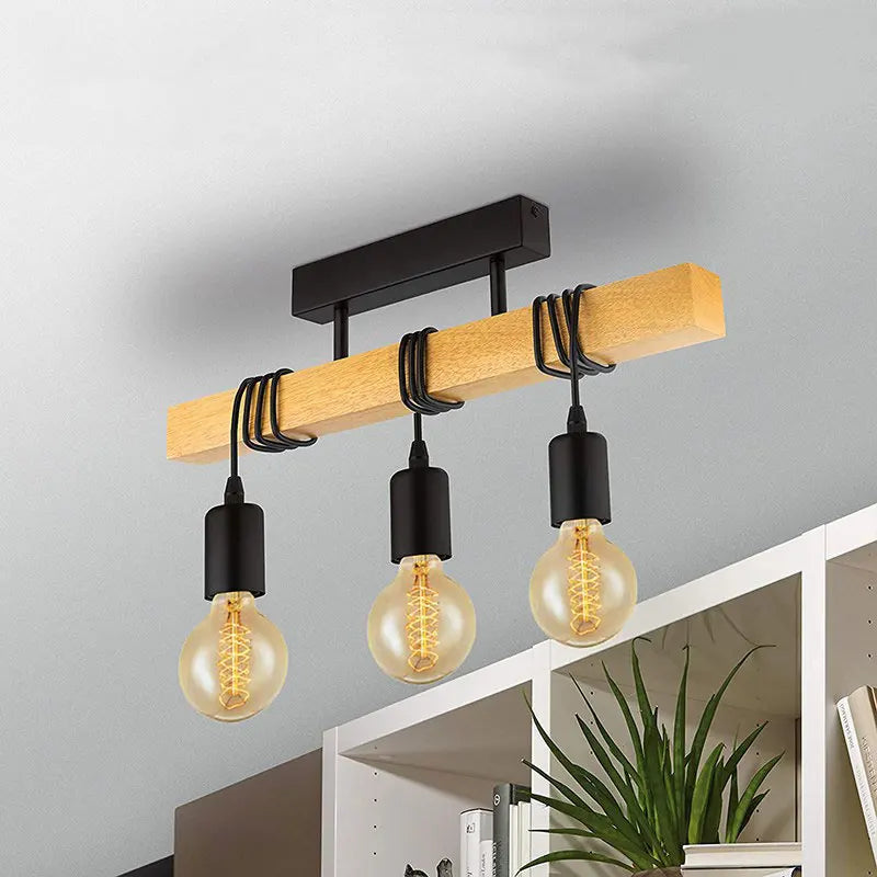 Axyaa Wood Chandelier Light: Modern, Solid, Elegant Ceiling Pendant for Dining, Living Room