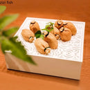 Axya Square Melamine Sushi Plate Hollow Out Design for Restaurant Tableware