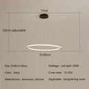 Axyaa Nordic Round Ring LED Chandelier for Living Room, Dining Room, Bedroom - Elegant Pendant Lighting