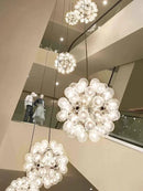 Axyaa Designer Glass Bubble Chandelier for Living Room Bar Decor Lighting