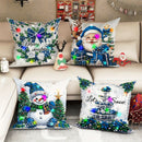 Axyaa LED Christmas Pillowcase with Santa Claus Snowman Garland Pattern