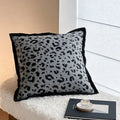 Axyaa Luxury Leopard Print Fur Throw Pillow for Bed and Sofa