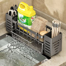 Axyaa Steel Sponge and Brush Holder Sink Caddy with Self-Drain Tray