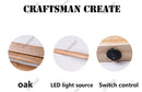 Axyaa Solid Wood LED Wall Light with Switch for Bathroom, Bedroom, and Hallway