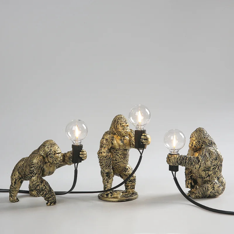 Axyaa King Kong Gorilla Night Light Indoor Decor Resin Lamp