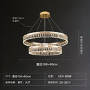 Axyaa Gold Metal Chandeliers Modern Luxury Crystal LED Hanging Lamps