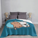 Axyaa Bear and Panda Soft Throw Blanket for Decorative Sofa - Bubu Dudu Balloon