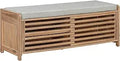 Axyaa Shoe Bench with Cushioned Seat, 2 Drawers, Slatted Shelf