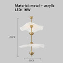Axyaa Nordic Gold Lotus Leaf LED Chandelier for Modern Living Room & Hotel Decor