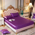 Axyaa Satin Silky Fitted Bed Sheet Set - Luxury Solid Color Sheets & Pillow Cases