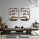 Axya Solid Wood Chinese Wall Display Shelf Zen Shelf for Living Room