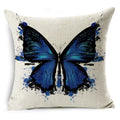 Axyaa Linen Butterfly Cushion Cover 45x45cm - Decorative Pillow Case for Sofa & Bed