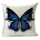 Axyaa Linen Butterfly Cushion Cover 45x45cm - Decorative Pillow Case for Sofa & Bed