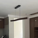 Axyaa LED Pendant Chandelier | Retro Walnut Wood Metal Hanging Lamp for Dining Table