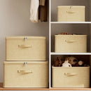 Storage Box with Lid by Axyaa: Foldable Organizer Bag for Closet Quilts & Clothes