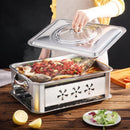 Axya Stainless Steel Fish Grill Tray: Commercial Grade Korean BBQ Alcohol Grill Pot