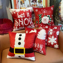 Axyaa Christmas Theme Embroidered Pillow Cushion Cover