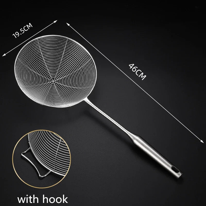 Axyaa Stainless Steel Mesh Colander Skimmer for Kitchen Strainer and Cooking