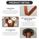 Axyaa Modern Brown Waistband Pendant Light with Artificial Marble Lampshade