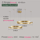 Nordic Modern Chandelier Ring Light LED Pendants Round Lamps, Axyaa Brand